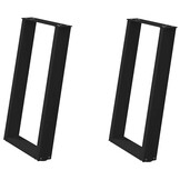 vidaXL Eettafelpoten U-vorm (2 stuks) - Zwart Staal - 55% Korting!