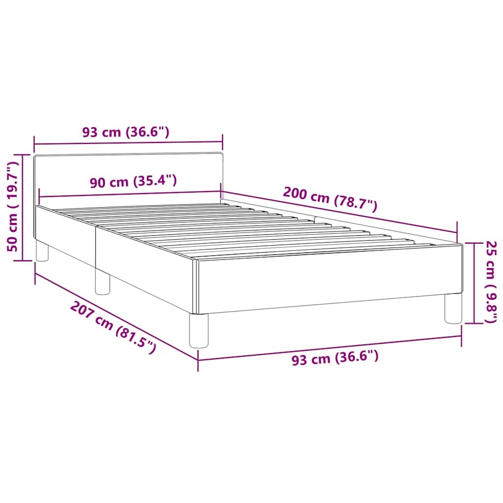 vidaXL Bedframe Fluweel Zwart 90x200 cm | 42% Korting
