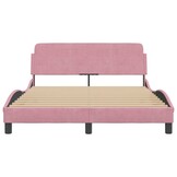 vidaXL Bedframe Fluweel Roze 140x200 cm - 55% Korting