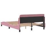vidaXL Bedframe Fluweel Roze 140x200 cm - 55% Korting