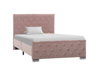vidaXL Bedframe Fluweel Roze 100x200cm | 37% Korting