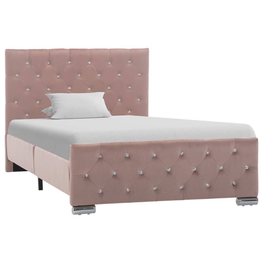 vidaXL Bedframe Fluweel Roze 100x200cm | 37% Korting