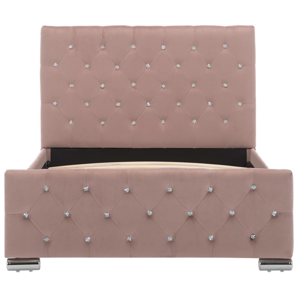 vidaXL Bedframe Fluweel Roze 100x200cm | 37% Korting