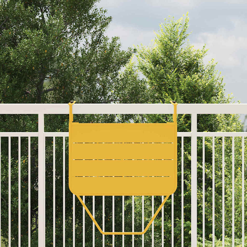 vidaXL Balkontafel Mosterdgeel 60x39cm | Staal | 35% Korting