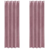 vidaXL Gordijnen Donkerroze Fluweel 140x225 cm - 35% Korting