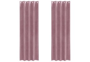 vidaXL Gordijnen Donkerroze Fluweel 140x225 cm - 35% Korting