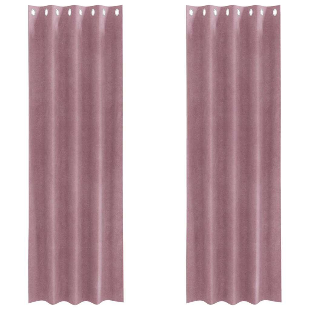 vidaXL Gordijnen Donkerroze Fluweel 140x225 cm - 35% Korting