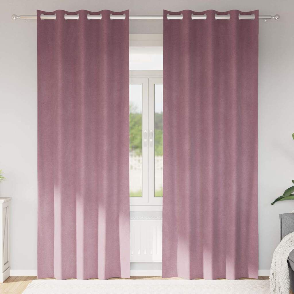 vidaXL Gordijnen Donkerroze Fluweel 140x225 cm - 35% Korting