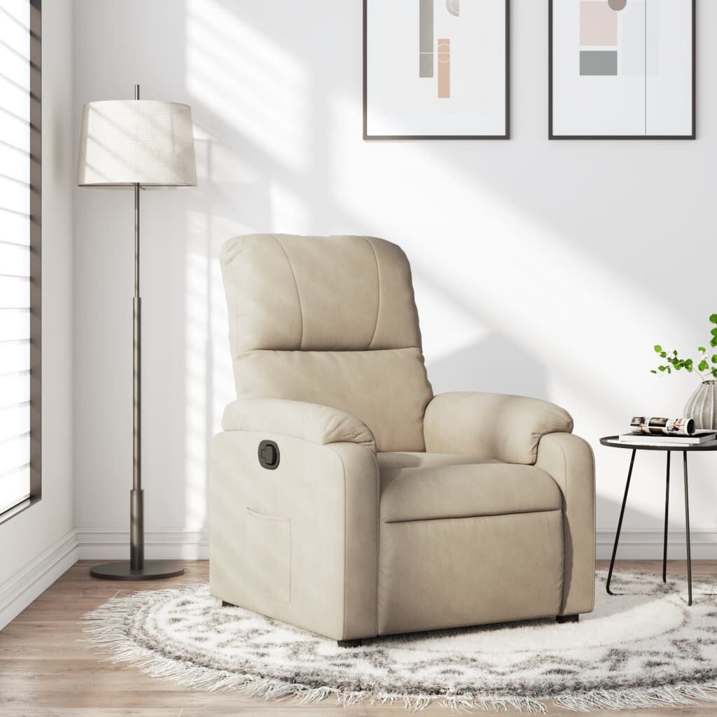vidaXL Fauteuil Crème Microvezel - 35% Korting!