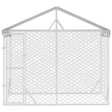 vidaXL Hondenkennel met Dak - 3x1.5x2.5m - Gegalvaniseerd Staal - Zilver - 35% Korting!