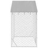 vidaXL Hondenkennel met Dak - 3x1.5x2.5m - Gegalvaniseerd Staal - Zilver - 35% Korting!