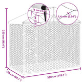 vidaXL Hondenkennel met Dak - 3x1.5x2.5m - Gegalvaniseerd Staal - Zilver - 35% Korting!