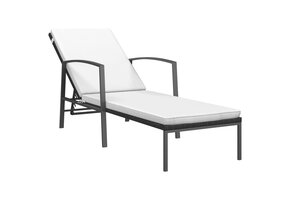 vidaXL Ligbed Poly Rattan Zwart + Kussen - Nu 65% Korting!