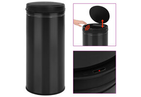 vidaXL Prullenbak Sensor 80L Zwart - 47% Korting!