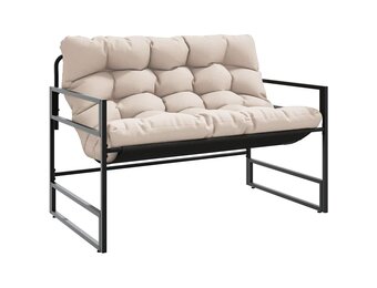 vidaXL Tuinbank met Kussen Staal Taupe - Nu 64% Korting!