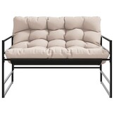 vidaXL Tuinbank met Kussen Staal Taupe - Nu 64% Korting!