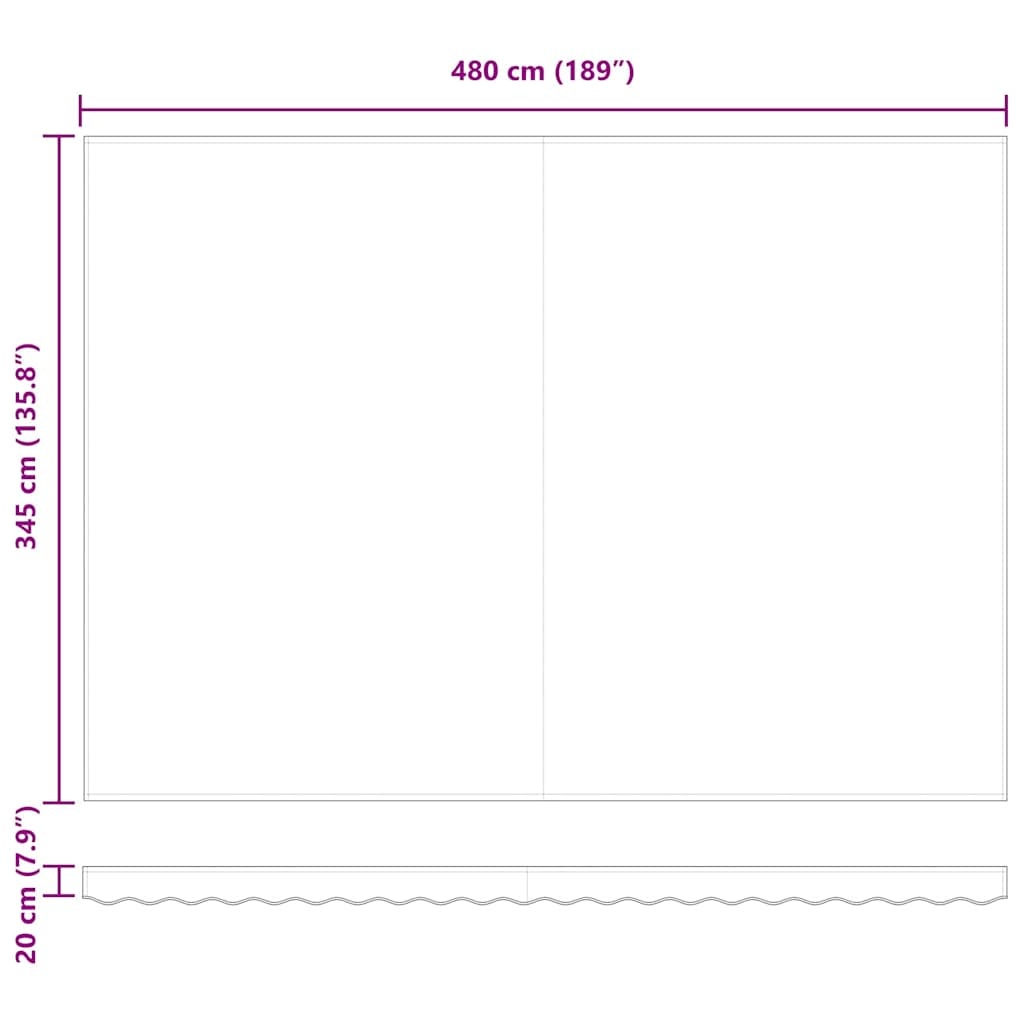 vidaXL Vervangingsdoek Zonnescherm Wit 500x350cm - 70% Korting!