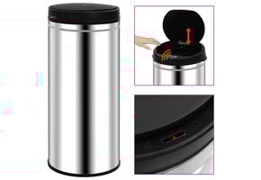 vidaXL Prullenbak Sensor 80L RVS - 64% Korting!