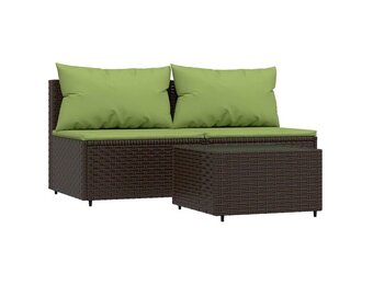 vidaXL Loungeset 3-delig | Poly Rattan Bruin | 91% Korting