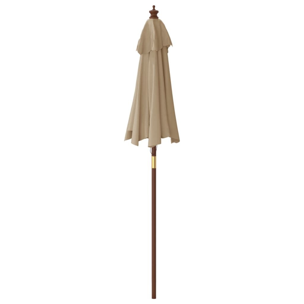 vidaXL Parasol met houten paal 196x231 cm Taupe - 47% Korting