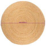 vidaXL Gevlochten Jute Rond Tapijt 240cm - 35% Korting!