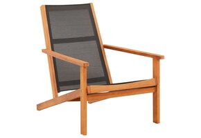 VidaXL Loungestoel Eucalyptushout & Textileen Zwart - 59% Korting!