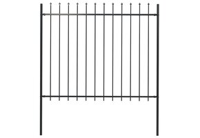 vidaXL Tuinhek met speren bovenkant 1,8 m staal zwart