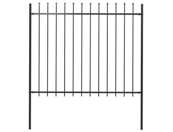 vidaXL Tuinhek met speren bovenkant 1,8 m staal zwart