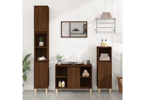 vidaXL Wastafelkast (42% Korting!) 80x33x60 cm - Bruin Eiken