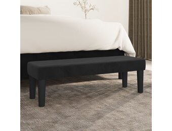 VidaXL Fluweel Bankje Zwart - 100x30x30 cm - 42% Korting!