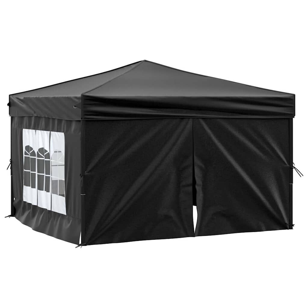 VidaXL Partytent 3x3m Zwart - Inklapbaar met Zijwanden - 35% Korting!