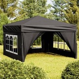 VidaXL Partytent 3x3m Zwart - Inklapbaar met Zijwanden - 35% Korting!