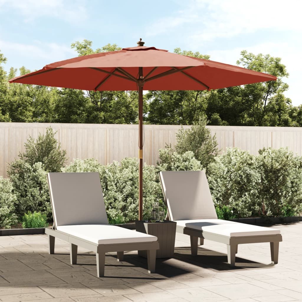VidaXL Parasol Houten Paal 299x240cm Terracotta - 41% Korting!
