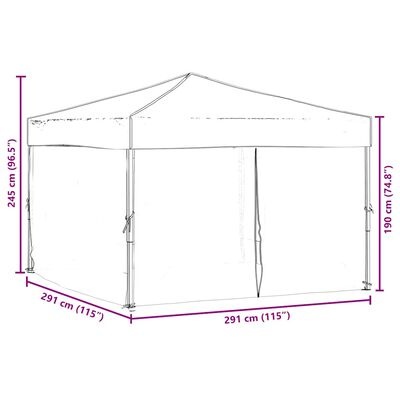 VidaXL Partytent 3x3m Zwart - Inklapbaar met Zijwanden - 35% Korting!