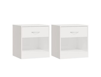 vidaXL Nachtkastjes 2 st hoogglans wit | 55% Korting