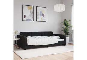 vidaXL Slaapbank Fluweel Zwart 100x200 cm - 35% Korting!