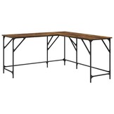 vidaXL L-Bureau Gerookt Eikenhout | 37% Korting | 149x149x75 cm