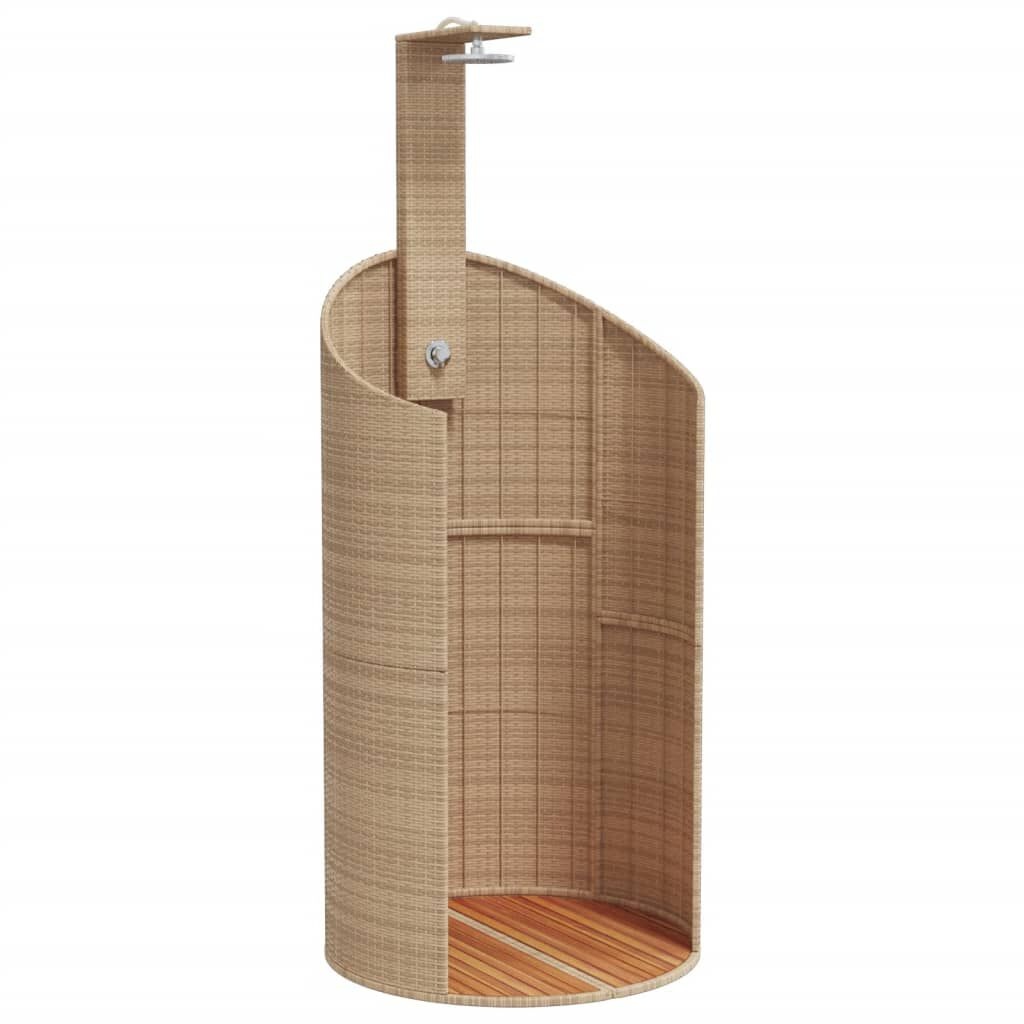 vidaXL Buitendouche Beige (60% Korting) - Poly Rattan & Acaciahout