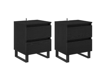 vidaXL Nachtkastje Zwart eiken - 35% Korting