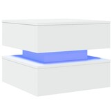 VidaXL Salontafel Wit met LED-verlichting - 50x50x40 cm | Nu 55% Korting