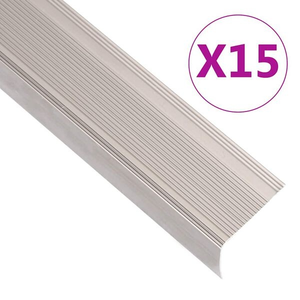 vidaXL Trapneuzen Aluminium Champagne - 15 stuks - 35% Korting!