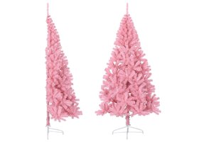 VidaXL Roze Kunstkerstboom Half 240cm - 35% Korting