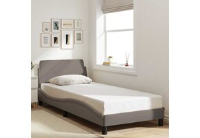 vidaXL Bedframe met hoofdeinde 90x200 cm (Taupe) - 35% Korting