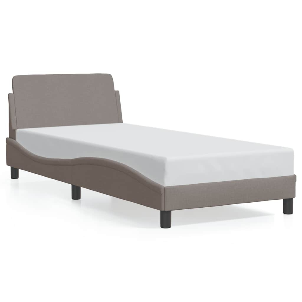 vidaXL Bedframe met hoofdeinde 90x200 cm (Taupe) - 35% Korting