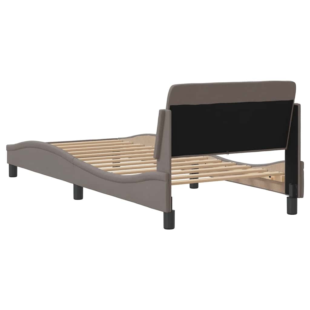 vidaXL Bedframe met hoofdeinde 90x200 cm (Taupe) - 35% Korting