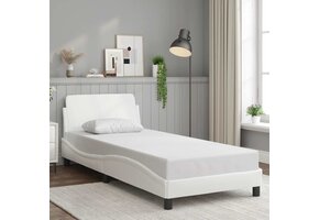 vidaXL Bedframe Kunstleer Wit 90x200 cm - 35% Korting