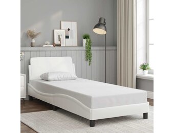 vidaXL Bedframe Kunstleer Wit 90x200 cm - 35% Korting