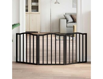 vidaXL Hondenhek 3 panelen 150cm Populierenhout Zwart - 55% Korting!