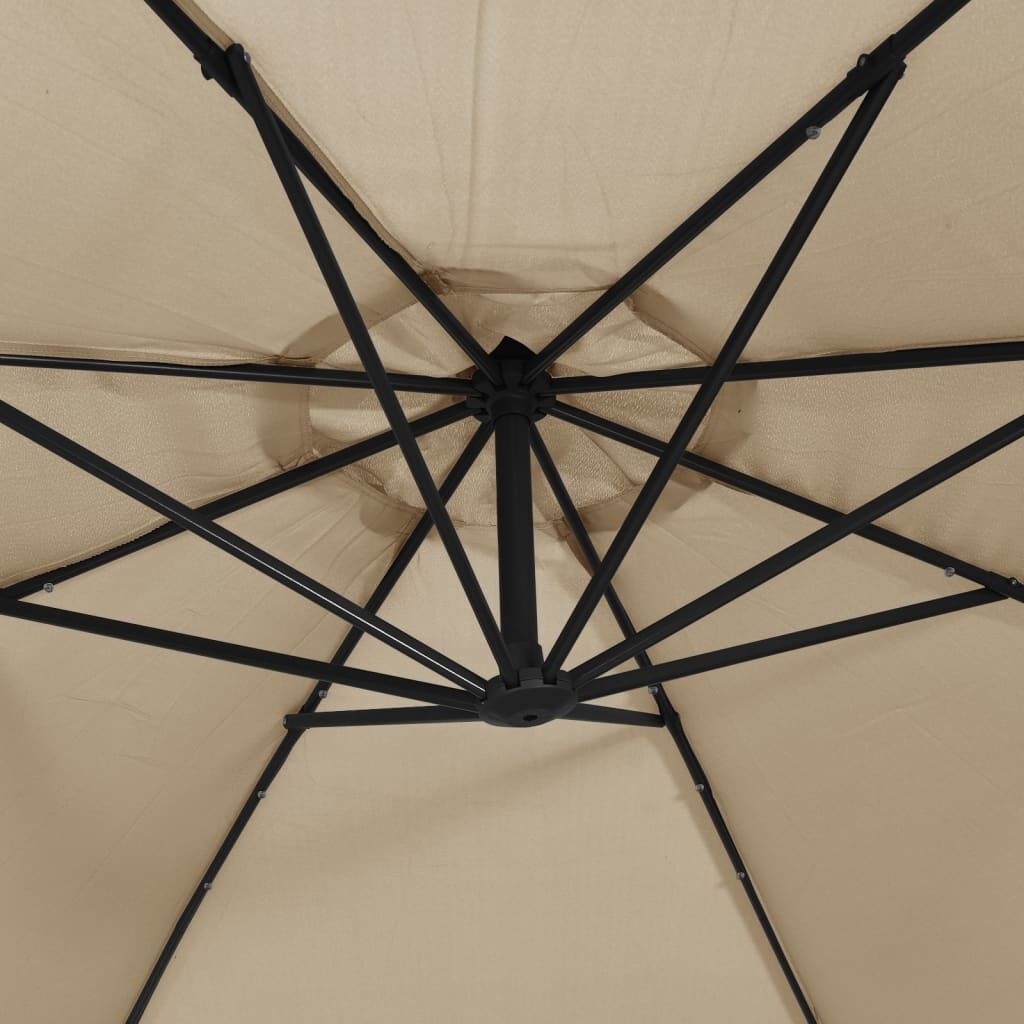 Zweefparasol Taupe 300cm met LED - 47% Korting!