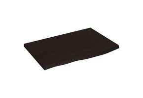 vidaXL Wastafelblad Massief Hout 60x40cm Donkerbruin | -30% Korting